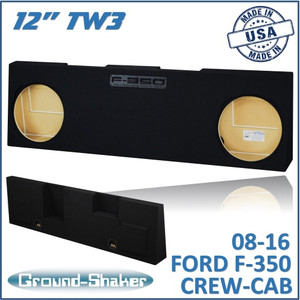 black 12" dual sealed tw3 sub box, fits 08-16 ford f-350 crew-cab black 12" dual sealed tw3 sub box, fits 08-16 ford f-350 crew-cab
