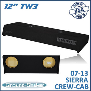 black 12" dual sealed tw3 sub box, fits 07-13 gmc sierra crew-cab black 12" dual sealed tw3 sub box, fits 07-13 gmc sierra crew-cab