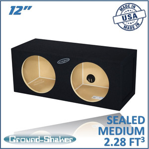 black 12" dual sealed subs box black 12" dual sealed subs box