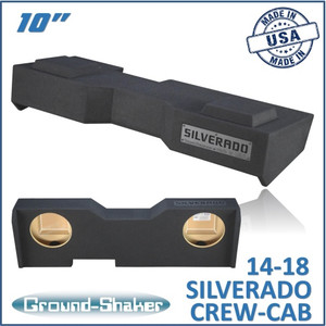 14-18 Chevy Silverado Crew-Cab Black 10" Dual Sealed Subwoofer Box