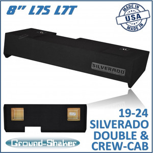 19-24 Chevy Silverado Double & Crew-Cab Black 8” Solobaric Dual Sealed Subwoofer Box