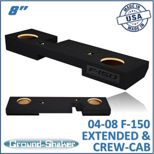04-08 Ford F-150 Extended & Crew-Cab Black 8" Dual Sealed Subwoofer Box