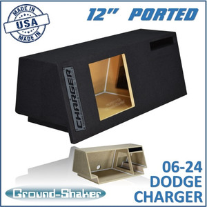 black 12" single ported solobaric sub box, fits 06-24 dodge charger black 12" single ported solobaric sub box, fits 06-24 dodge charger