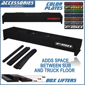black 12" dual sealed l7t sub box, fits 09-24 ford f-150 crew-cab black 12" dual sealed l7t sub box, fits 09-24 ford f-150 crew-cab