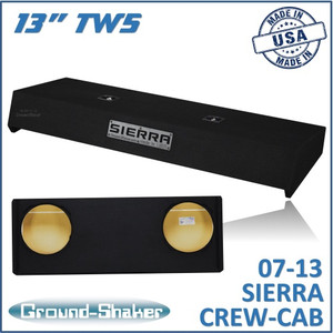 black 13" dual sealed tw5 sub box, fits 07-13 gmc sierra crew-cab black 13" dual sealed tw5 sub box, fits 07-13 gmc sierra crew-cab