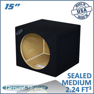 Ground Shaker GS-SQ115B Black 15" Single Sealed Subwoofer Box