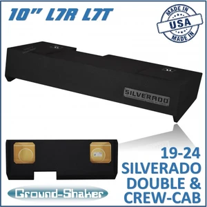 19-24 Chevy Silverado Double & Crew-Cab Black 10" L7t Dual Sealed Subwoofer Box