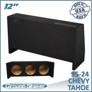 black 12" triple sealed sub box, fits 95-24 chevy tahoe (w/3rd row seat)