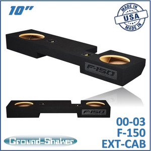 00-03 Ford F-150 Ext-Cab Black 10" Dual Sealed Subwoofer Box