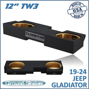 19-24 Jeep Gladiator Black 12" Dual Sealed Jl Tw3 Subwoofer Box