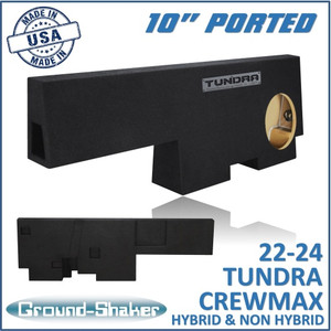 black 10" single ported sub box, fits 22-24 toyota tundra crew-max black 10" single ported sub box, fits 22-24 toyota tundra crew-max