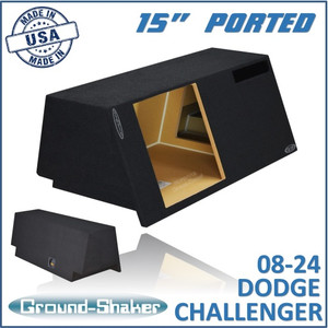 black 15" single ported solobaric sub box, fits 08-24 dodge challenger black 15" single ported solobaric sub box, fits 08-24 dodge challenger
