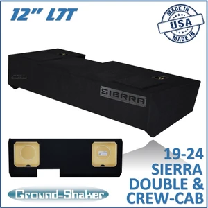 19-24 GMC Sierra Double & Crew-Cab Black 12" L7t Dual Sealed Subwoofer Box
