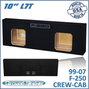 black 10” dual sealed l7t sub box, fits 99-07 ford f-250 crew-cab black 10” dual sealed l7t sub box, fits 99-07 ford f-250 crew-cab