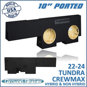 black 10" dual ported sub box, fits 22-24 toyota tundra crew-max black 10" dual ported sub box, fits 22-24 toyota tundra crew-max