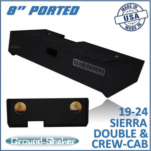 19-24 GMC Sierra Double & Crew-Cab Black 8" Dual Ported Sub Boxs