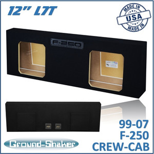black 12” dual sealed l7t sub box, fits 99-07 ford f-250 crew-cab black 12” dual sealed l7t sub box, fits 99-07 ford f-250 crew-cab
