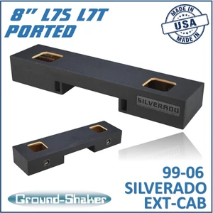 99-06 & 07 Classic Chevy Silverado Ext-Cab Black 8" Dual Solobaric Ported Subwoofer Box