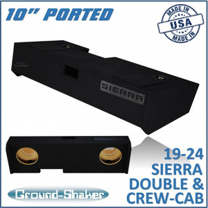 black 10" dual ported sub box, fits 19-24 gmc sierra double & crew-cab black 10" dual ported sub box, fits 19-24 gmc sierra double & crew-cab