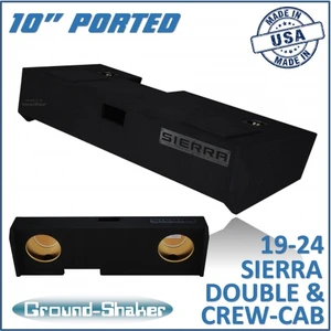 19-24 GMC Sierra Double & Crew-Cab Black 10" Dual Ported Subwoofer Box