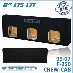99-07 Ford F-250 Crew-Cab Black 8” Triple Sealed Solo-Baric Subwoofer Box