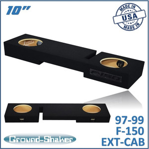 97-99 Ford F-150 Ext-Cab Black 10" Dual Sealed Subwoofer Box