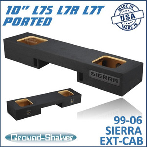 99-06 & 07 Classic GMC Sierra Ext-Cab Black 10" Dual Ported Solobaric Subwoofer Box