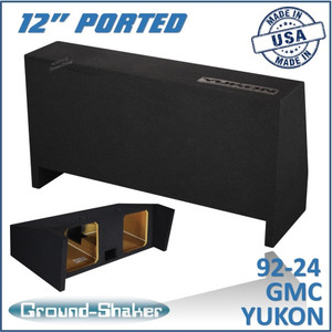 black 12" dual ported solobaric sub box, fits 92-24 gmc yukon (w/3rd row seat) black 12" dual ported solobaric sub box, fits 92-24 gmc yukon (w/3rd row seat)