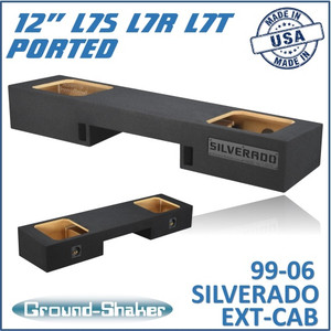 99-06 & 07 Classic Chevy Silverado Ext-Cab Black 12" Dual Ported Solo-Baric Subwoofer Box