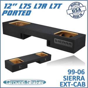 99-06 & 07 Classic GMC Sierra Ext-Cab Black 12" Dual Ported Solobaric Subwoofer Box
