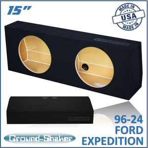 Ground Shaker GS-EXBF215B Black 15" Dual Sealed Subwoofer Box, 96-24 Ford Expedition (w/3rd Row Seat)