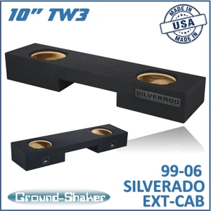 99-06 & 07 Classic Chevy Silverado Ext-Cab Black 10" Tw3 Dual Sealed Subwoofer Box