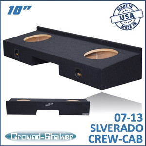 07-13 Chevy Silverado Crew-Cab Black 10" Dual Sealed Sub Boxs