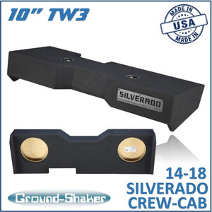 black 10" dual sealed tw3 sub box, fits 14-18 chevy silverado crew-cab black 10" dual sealed tw3 sub box, fits 14-18 chevy silverado crew-cab