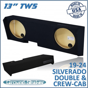 black 13" tw5 dual sealed sub box, fits 19-24 chevy silverado double & crew-cab black 13" tw5 dual sealed sub box, fits 19-24 chevy silverado double & crew-cab
