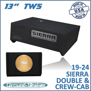 19-24 GMC Sierra Double & Crew-Cab Black 13" Tw5 Single Sealed Subwoofer Box
