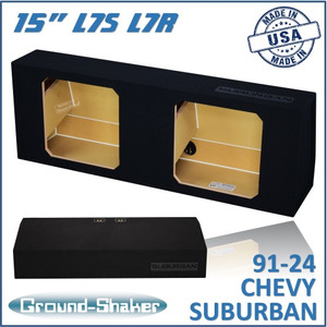 black 15" dual sealed solobaric sub box, fits 91-24 chevy suburban (w/3rd row seat) black 15" dual sealed solobaric sub box, fits 91-24 chevy suburban (w/3rd row seat)