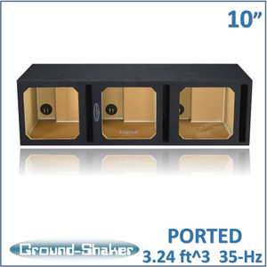 Ground Shaker GS-KKP310B Black 10" Triple Solobaric Slot Ported Subwoofer Box