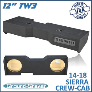 black 12" dual sealed tw3 sub box, fits 14-18 gmc sierra crew-cab black 12" dual sealed tw3 sub box, fits 14-18 gmc sierra crew-cab