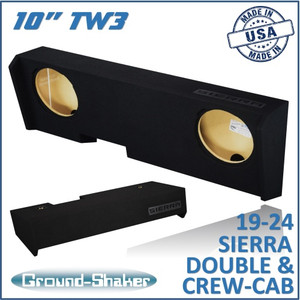 black 10" tw3 dual sealed sub box, fits 19-24 gmc sierra double & crew-cab black 10" tw3 dual sealed sub box, fits 19-24 gmc sierra double & crew-cab