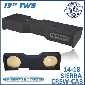 black 13" dual sealed tw5 sub box, fits 14-18 gmc sierra crew-cab black 13" dual sealed tw5 sub box, fits 14-18 gmc sierra crew-cab