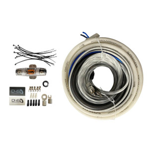 Down4Sound 4 GAUGE SILVER TINNED OFC AMPLIFIER INSTALL KIT ( BLACK/CLEAR )