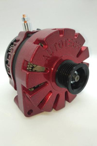 AutoTech Engineering GM Truck Billet Case 400amp High Output Alternator-Red Metallic - view 3