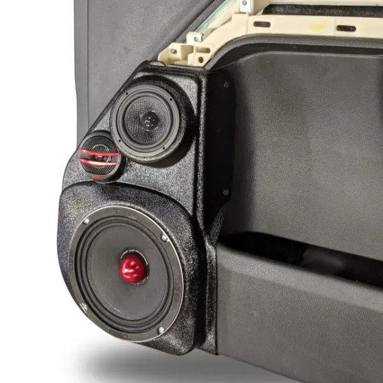 Single 6.5″ and Single 3.5″ and Single Tweeter Speaker Pods for the Front Door of a 14-18 Chevrolet Silverado-GMC Sierra