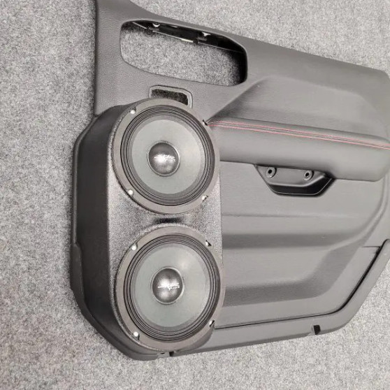 Flangeless Dual 6.5″ Speaker Pods for the Front Door of a 18-24 Jeep Wrangler-Jeep Gladiator Leather Trim Doors