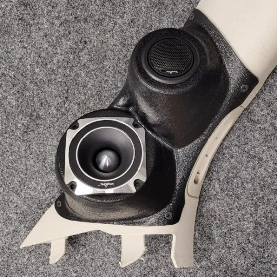 Single 3.5″ and Single Tweeter Speaker Pods for the A-Pillar of a 11-23 Dodge Durango-Jeep Grand Cherokee