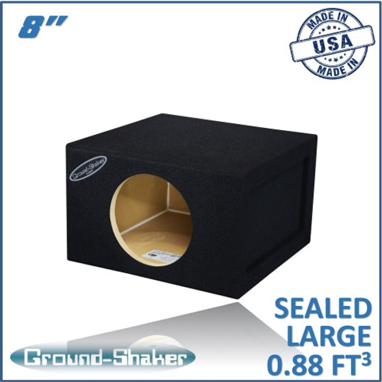 black 8" single sealed large sub box