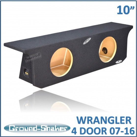 black 10" dual sealed sub box, fits 07-22 jeep wrangler 4-door