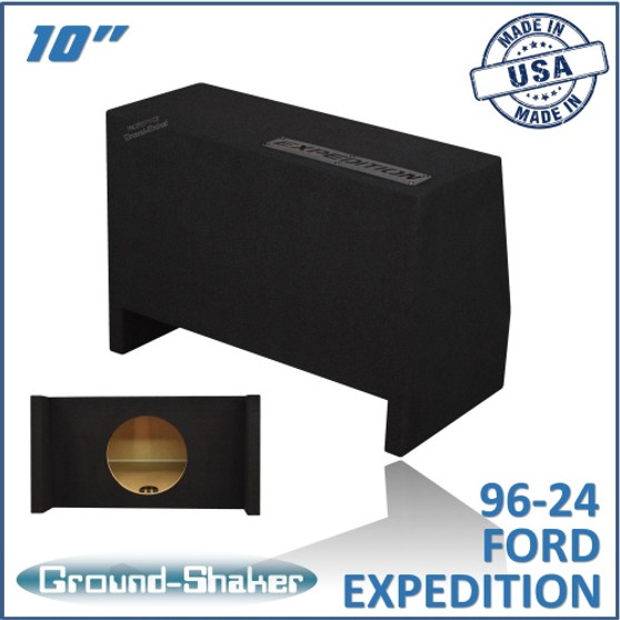 black 10" single sealed sub box, fits 96-24 ford expedition (w/3rd row seat)