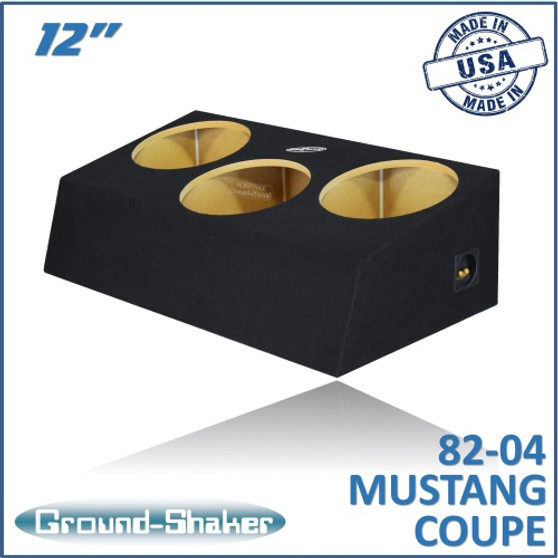 black 12" triple sealed sub box, fits 82-04 ford mustang coupe